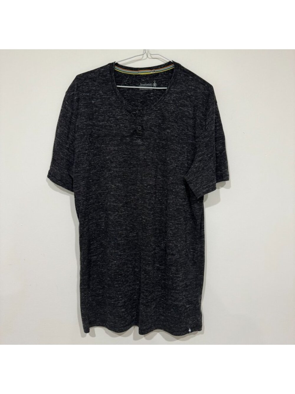 Smartwool Mens Everyday Exploration Merino Wool Blend Henley T-shirt Size L Grey